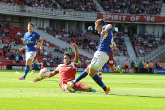 Jamie Vardy of Leicester City scores Leicester City's second - Middlesbrough vs Leicester City - Sky Bet Championship Football at the Riverside Stadium, Middlesbrough - 03/08/13 - MANDATORY CREDIT: Steven White/TGSPHOTO - Self billing applies where appropriate - 0845 094 6026 - contact@tgsphoto.co.uk - NO UNPAID USE Jamie Vardy of Leicester City scores Leicester City's second - Middlesbrough vs Leicester City - Sky Bet Championship Football at the Riverside Stadium, Middlesbrough - 03/08/13 - MANDATORY CREDIT: Steven White/TGSPHOTO - Self billing applies where appropriate - 0845 094 6026 - contact@tgsphoto.co.uk - NO UNPAID USE