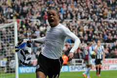 Loïc Rémy of Newcastle United celebrates scoring the winner - Newcastle United vs Aston Villa - Barclays Premier League Football at St James Park, Newcastle upon Tyne - 23/02/14 - MANDATORY CREDIT: Steven White/TGSPHOTO - Self billing applies where appropriate - 0845 094 6026 - contact@tgsphoto.co.uk - NO UNPAID USE Loïc Rémy of Newcastle United celebrates scoring the winner - Newcastle United vs Aston Villa - Barclays Premier League Football at St James Park, Newcastle upon Tyne - 23/02/14 - MANDATORY CREDIT: Steven White/TGSPHOTO - Self billing applies where appropriate - 0845 094 6026 - contact@tgsphoto.co.uk - NO UNPAID USE