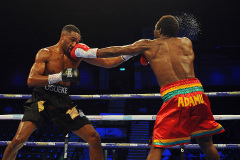 Lawrence Osueke defeats Charles Adamiu on points during a Boxing Show at the Metro Radio Arena on 13th October 2018 Lawrence Osueke defeats Charles Adamiu on points during a Boxing Show at the Metro Radio Arena on 13th October 2018