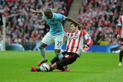 Fernandinho of Manchester City battles with Marcos Alonso of Sunderland - Sunderland vs Manchester City - Capital One Cup Final Football at Wembley Stadium, London - 02/03/14 - MANDATORY CREDIT: Steven White/TGSPHOTO - Self billing applies where appropriate - 0845 094 6026 - contact@tgsphoto.co.uk - NO UNPAID USE Fernandinho of Manchester City battles with Marcos Alonso of Sunderland - Sunderland vs Manchester City - Capital One Cup Final Football at Wembley Stadium, London - 02/03/14 - MANDATORY CREDIT: Steven White/TGSPHOTO - Self billing applies where appropriate - 0845 094 6026 - contact@tgsphoto.co.uk - NO UNPAID USE