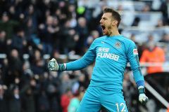 Martin Dubravka of Newcastle United celebrates at the final whistle during Newcastle United vs Manchester United, Premier League Football at St. James' Park on 11th February 2018 Martin Dubravka of Newcastle United celebrates at the final whistle during Newcastle United vs Manchester United, Premier League Football at St. James' Park on 11th February 2018