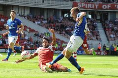Jamie Vardy of Leicester City scores Leicester City's second - Middlesbrough vs Leicester City - Sky Bet Championship Football at the Riverside Stadium, Middlesbrough - 03/08/13 - MANDATORY CREDIT: Steven White/TGSPHOTO - Self billing applies where appropriate - 0845 094 6026 - contact@tgsphoto.co.uk - NO UNPAID USE Jamie Vardy of Leicester City scores Leicester City's second - Middlesbrough vs Leicester City - Sky Bet Championship Football at the Riverside Stadium, Middlesbrough - 03/08/13 - MANDATORY CREDIT: Steven White/TGSPHOTO - Self billing applies where appropriate - 0845 094 6026 - contact@tgsphoto.co.uk - NO UNPAID USE