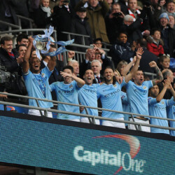 Manchester City celebrate winning the Capital One Cup - Sunderland vs Manchester City - Capital One Cup Final Football at Wembley Stadium, London - 02/03/14 - MANDATORY CREDIT: Steven White/TGSPHOTO - Self billing applies where appropriate - 0845 094 6026 - contact@tgsphoto.co.uk - NO UNPAID USE Manchester City celebrate winning the Capital One Cup - Sunderland vs Manchester City - Capital One Cup Final Football at Wembley Stadium, London - 02/03/14 - MANDATORY CREDIT: Steven White/TGSPHOTO - Self billing applies where appropriate - 0845 094 6026 - contact@tgsphoto.co.uk - NO UNPAID USE