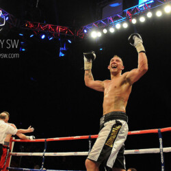 Jon Lewis Dickinson stops Neil Dawson in the tenth round to win the British Cruiserweight Title outright in a boxing contest at The Metro Radio Arena, Newcastle, Tyne and Wear, promoted by Frank Warren/Dennis Hobson - 29/03/14 - MANDATORY CREDIT: Steven White/ImagesBySW - info@imagesbysw.com - NO UNPAID USE JonLewisDickinson_ImagesBySW_290314-183-copy